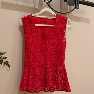 Maje Vibrant Red Lace Blouse